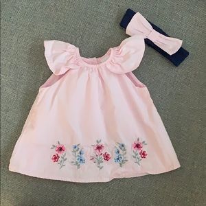 Little Me sleeveless top with matching headband